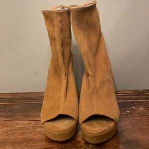 NWOB Stuart Weitzman stretch peep toe booties. Perfect condition and never worn